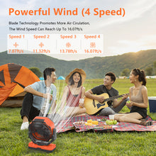 Load image into Gallery viewer, TDONE 40,000mAh Battery Operated Fan, 13&quot; Remote Camping Fan with LED Auto-Oscillating Rechargeable Fan Powerful Portable Desk Fan for Home, Camping, RV, Courtyard, Picnic, Emergency Power
